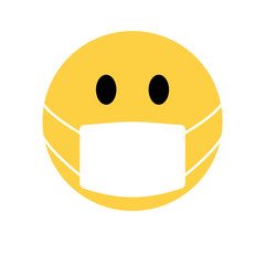 smiley face coronavirus facemask icon vector illustration