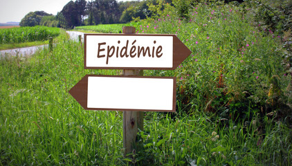 &eacute;pid&eacute;mie ,concept de virus sur pancarte