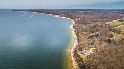 Fototapeta na wymiar Aerial North Shore Long Island