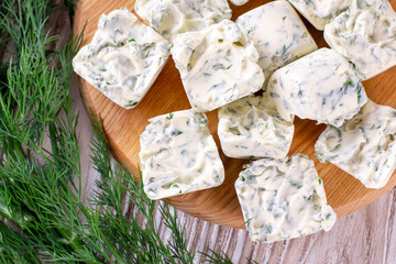 Frozen herbs butter
