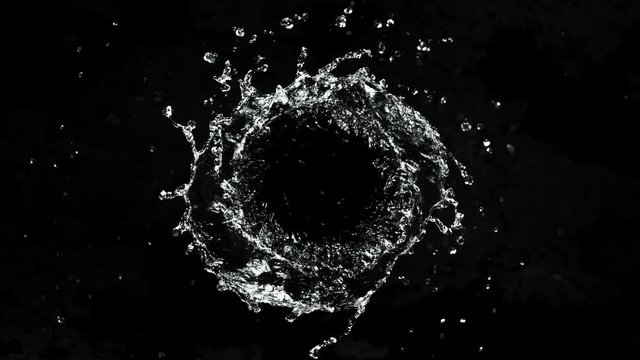 Super slow motion of rotating water in twister shape. Filmed on high speed cinema camera, 1000 fps.