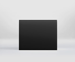 Black cosmetic jar box mockup, Dark Box Packaging Realistic mockup template, 3d rendering isolated on light background	