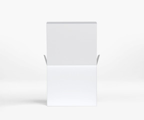 white cosmetic jar box mockup, Blank Box Packaging Realistic mockup template, 3d rendering isolated on light background	