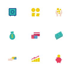 bundle of saving set flat style icons