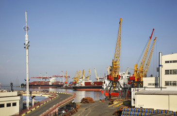 Fototapeta na wymiar Sea port in Odessa. Ukraine