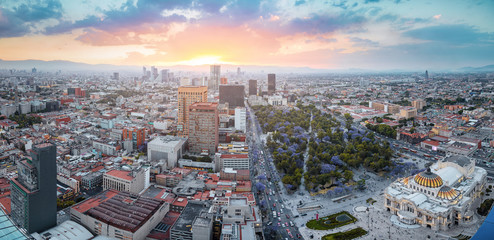 Mexico city aerial view from Torre Latinoamericana