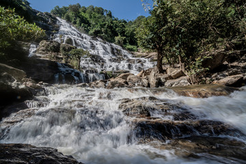 Naklejka na ściany i meble Mae Ya Waterfall in Chang Mai Thailand