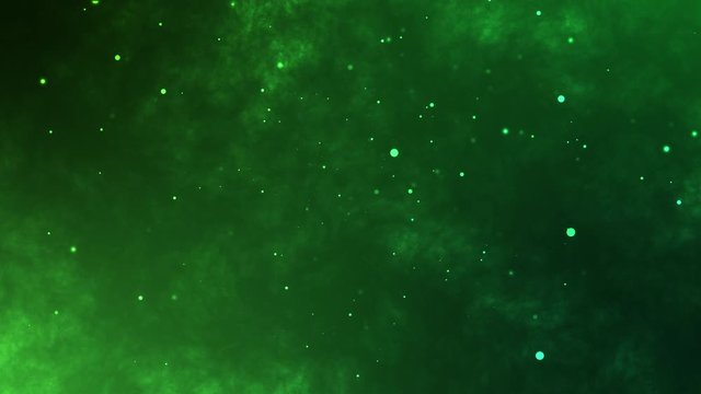 Toxic green background with chaotic flying particles
