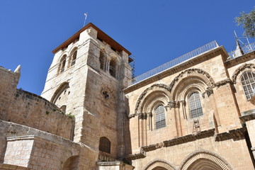 Fototapeta na wymiar The Church of the Holy Sepulchre - church in the Christian Quarter of the Old City of Jerusalem