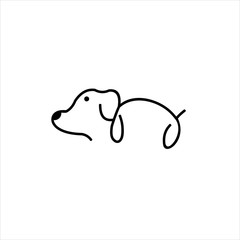 Dog line logo, Dog logo design vector illustration, dog logo design template vector image