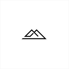 design letter logo m and line mount