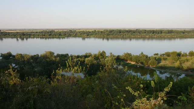 view on Danube river in small Serbian town