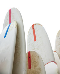 Isolation Of Grungy Old Surfboards