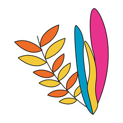 leafs plants nature isolated icon