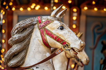 Fototapeta na wymiar Old vintage carousel horse