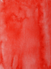 Watercolor hand painted abstract watermelon red background. Subtle ink gradient on textured paper. Creative aquarelle painted summer colors splash design, invitation, vintage template.