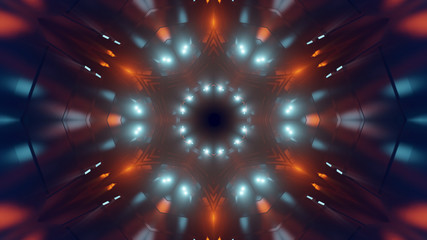 abstract futuristic kaleidoscope effect 3d rendering illustration background