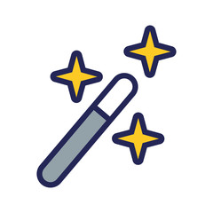 wand magic line and fill style icon