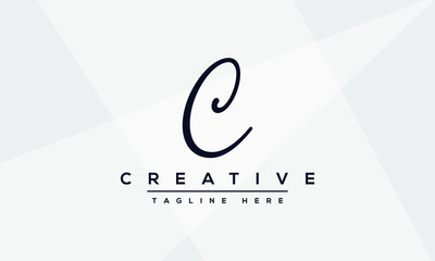 Modern creative letter C logo design. Minimal C, CC initial based vector icon.