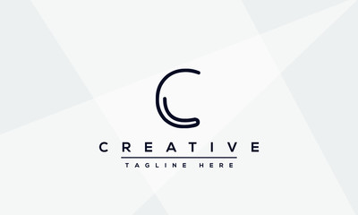 Modern creative letter C logo design. Minimal C, CC initial based vector icon.