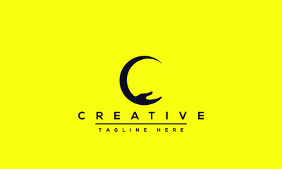 Modern creative letter C logo design. Minimal C, CC initial based vector icon.