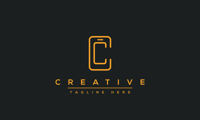 Modern creative letter C logo design. Minimal C, CC initial based vector icon.