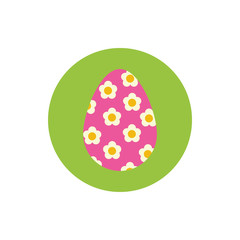 easter egg painted with stripes block and flat style