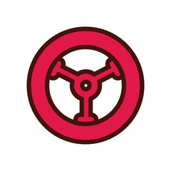 car wheel line and fill icon