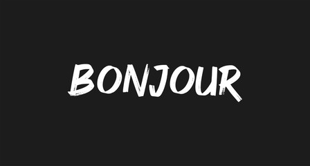 Bonjour lettering. Inspirational handwritten text. Typography for banners, badges, postcard, t-shirt, prints, posters. © Matias
