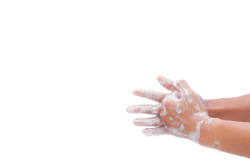  Rub the back of your fingers 1 of 7 Steps To Wash Your Hands Properly,Corona virus 2019,the most transmission of virus or bacterai from hand touch concept