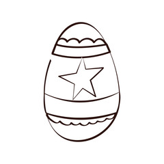 easter egg painted with star line style