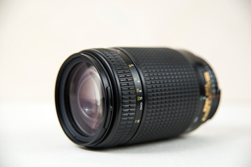 lens for a slr camera on a white background