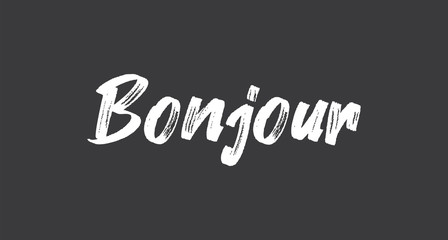 Bonjour lettering. Inspirational handwritten text. Typography for banners, badges, postcard, t-shirt, prints, posters. © Matias