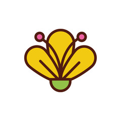 beautifull flower garden spring flat style