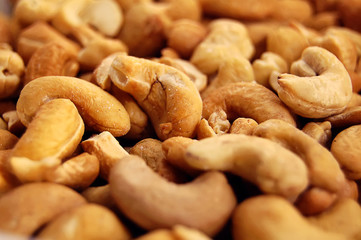 Macro backgrouns of  cashew nuts.