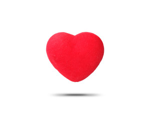 red heart on white background, this has clipping path.
