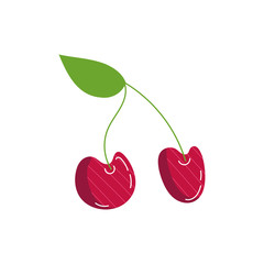 cherry exotic fruit flat style