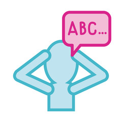 human with speech bubble line and fill style icon