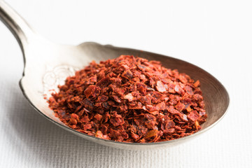 Aleppo Peppers on a Vintage Spoon
