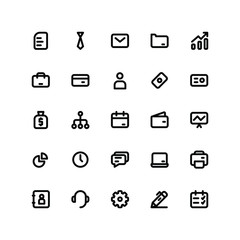 Set of business icons in line style for web and mobile