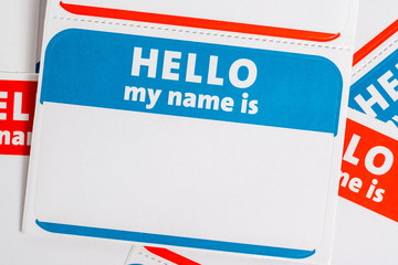 Hello my name is name badge paper aticker - 330408576