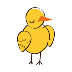 cute little chick spring hand draw style