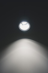 Lone Isolated Light in dark Black Background