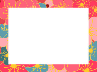 frame of plum flower in bloom