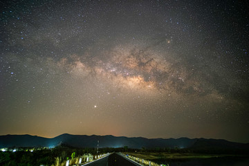 Observers at night have stars, milky way and galaxies filled the dark sky.