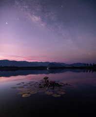Observers at night have stars, milky way and galaxies filled the dark sky.
