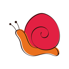 cute snail spring animal hand draw style