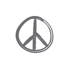 Peace icon doodle. Hand drawn sign of peace.