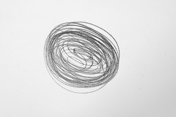 drawing line of pencil on white paper.