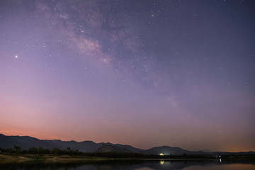 Observers at night have stars, milky way and galaxies filled the dark sky.